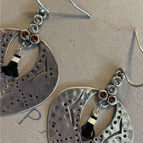 Silpada Sterling Silver Tassel Fringe with Swarovski Crystals Earrings W3382 - Picture 4 of 15